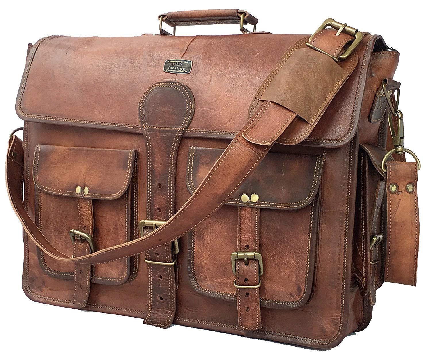 Best Waxed Canvas Handmade Leather Messenger Bag