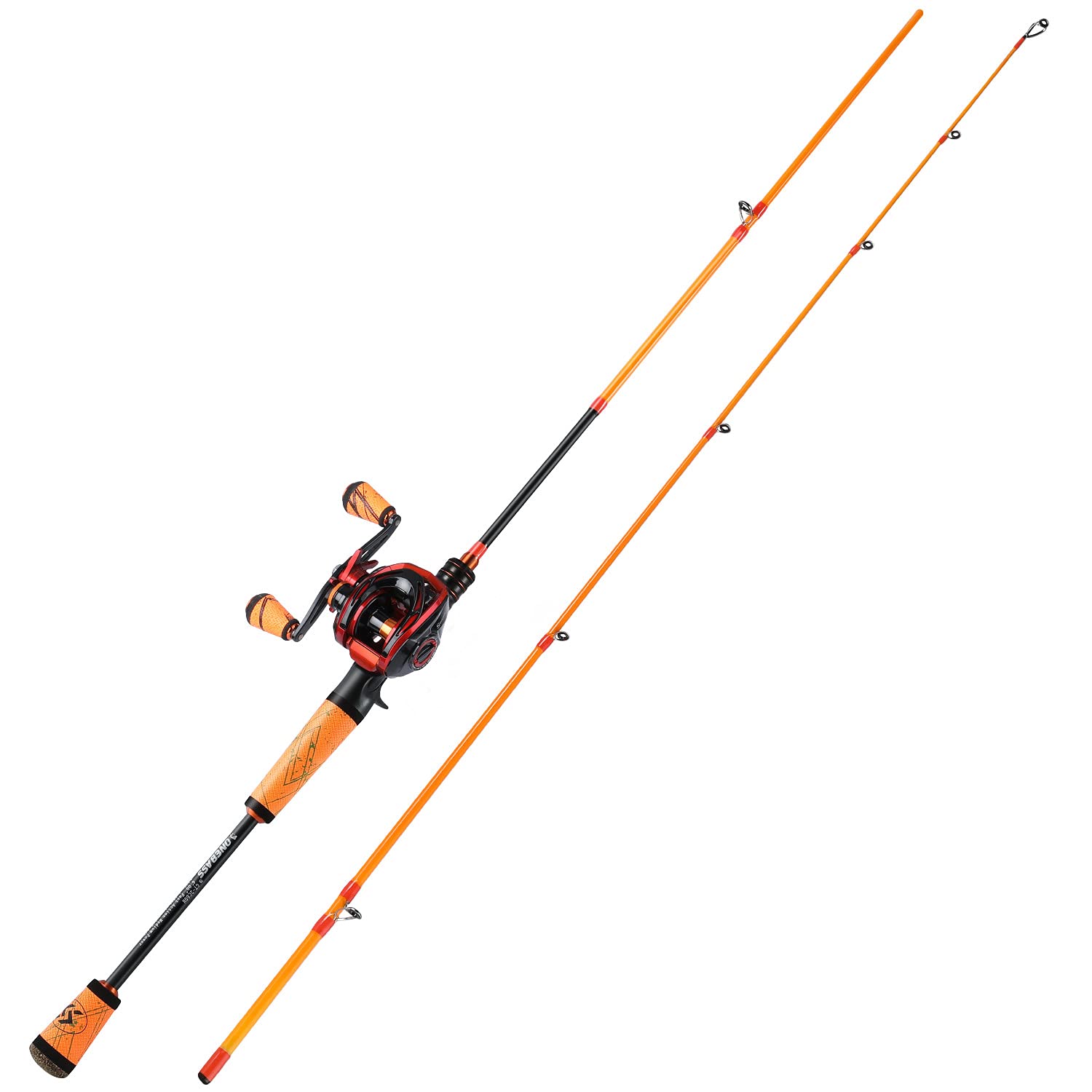 One Bass Fishing Rod and Reel Combo, Medium Fast Baitcasting Combo, 24 Ton Carbon Fiber 2 Pieces Fishing Poles With Bait One Bass Fishing Rod and Reel Combo, Medium Fast Baitcasting Combo, 24 Ton Carbon Fiber 2 Pieces Fishing Poles With Bait