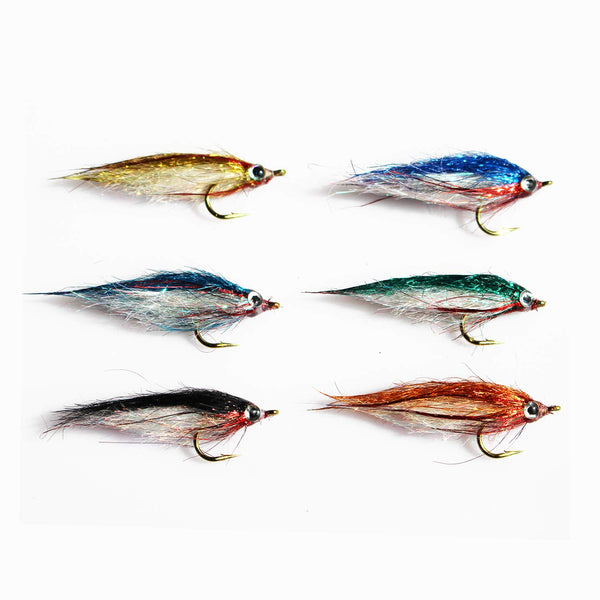 Tigofly 20 pcs/lot Black Zonker Streamers Salmon Trout Fly Fishing Flies  Lures Size 2# 4# 6#