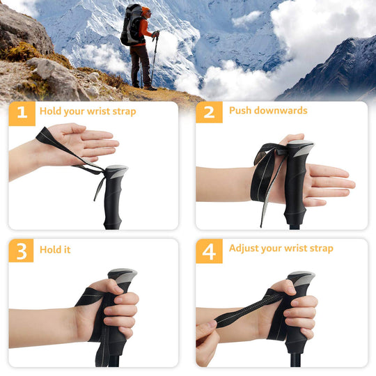 Collapsible Trekking Poles - Aluminum Alloy Hiking Poles for Outdoor Adventures