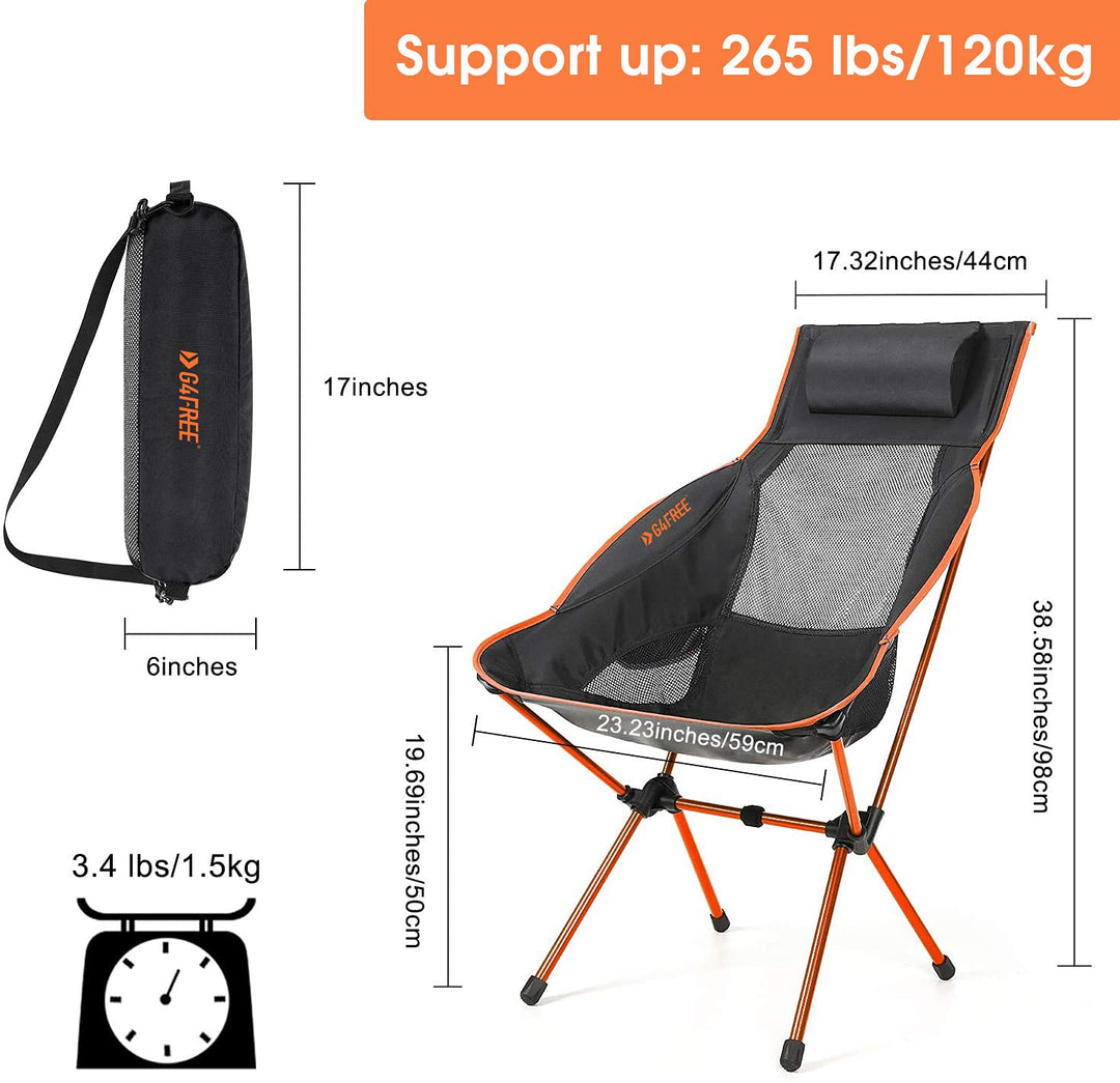 Folding Camping Chair, High Back, Lightweight - Heavy Duty