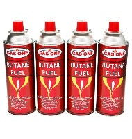 Butane Camping Fuel Canisters for Portable Gas Stoves 4 Pack - 8oz