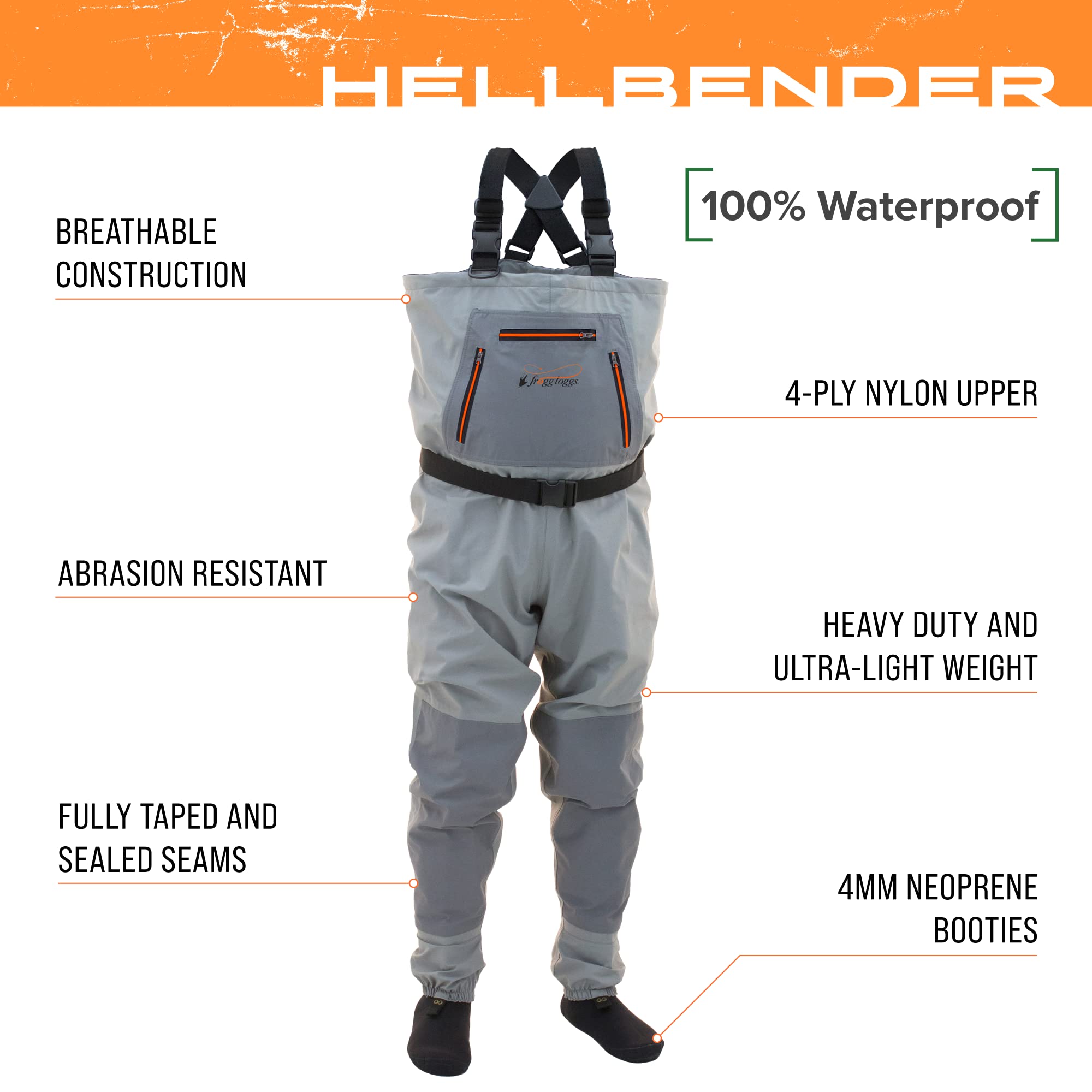 Lightweight Breathable Fly Fishing Chest Waders Stockingfoot