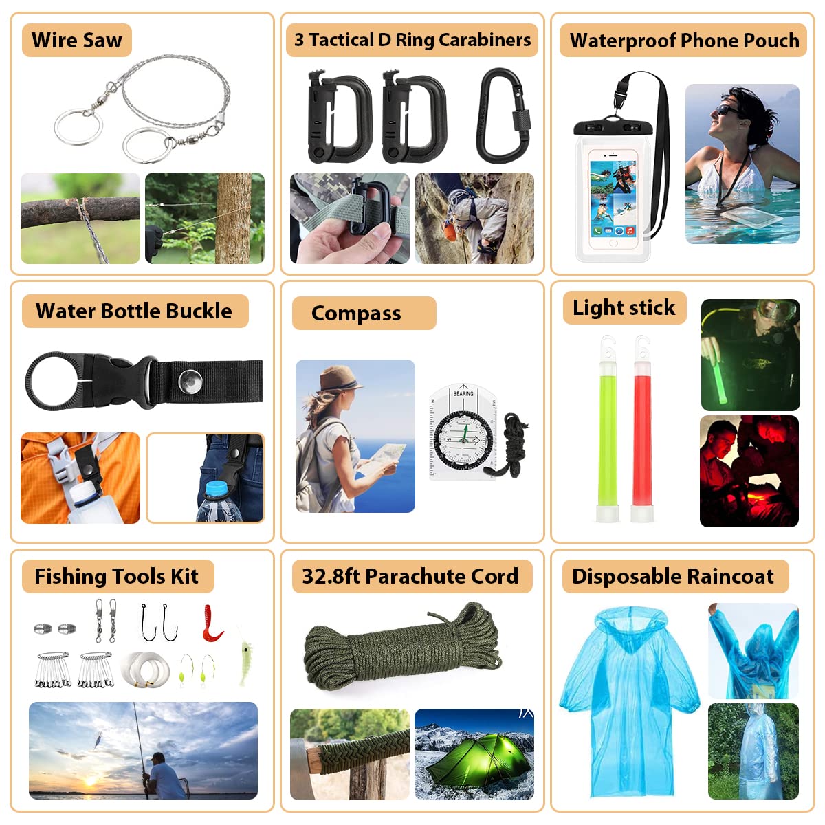 Ultimate 250Pcs Survival Kit: Gear First Aid, Emergency Tent, Molle B -  Ocklawaha Outback