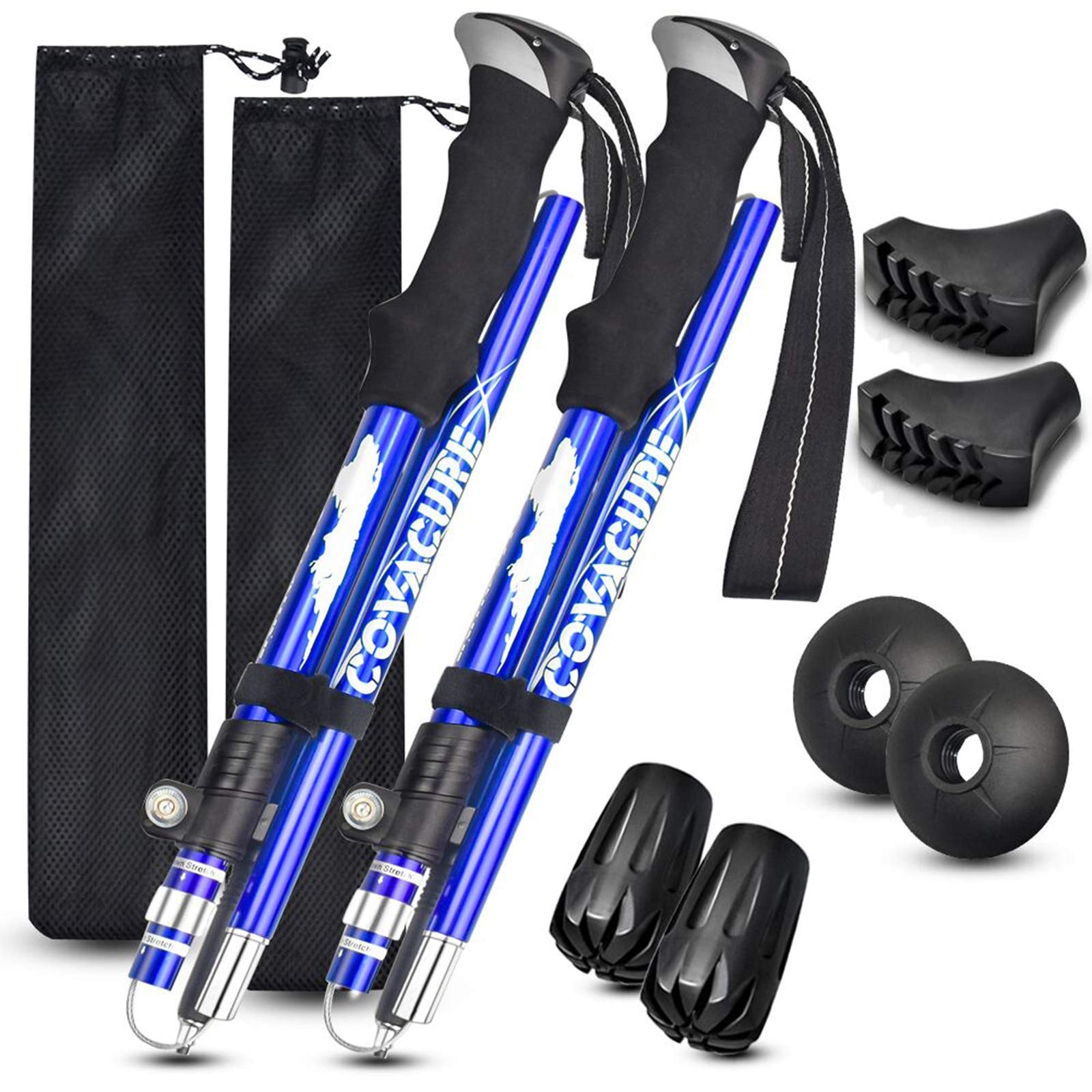Collapsible Trekking Poles - Aluminum Alloy Hiking Poles for Outdoor Adventures