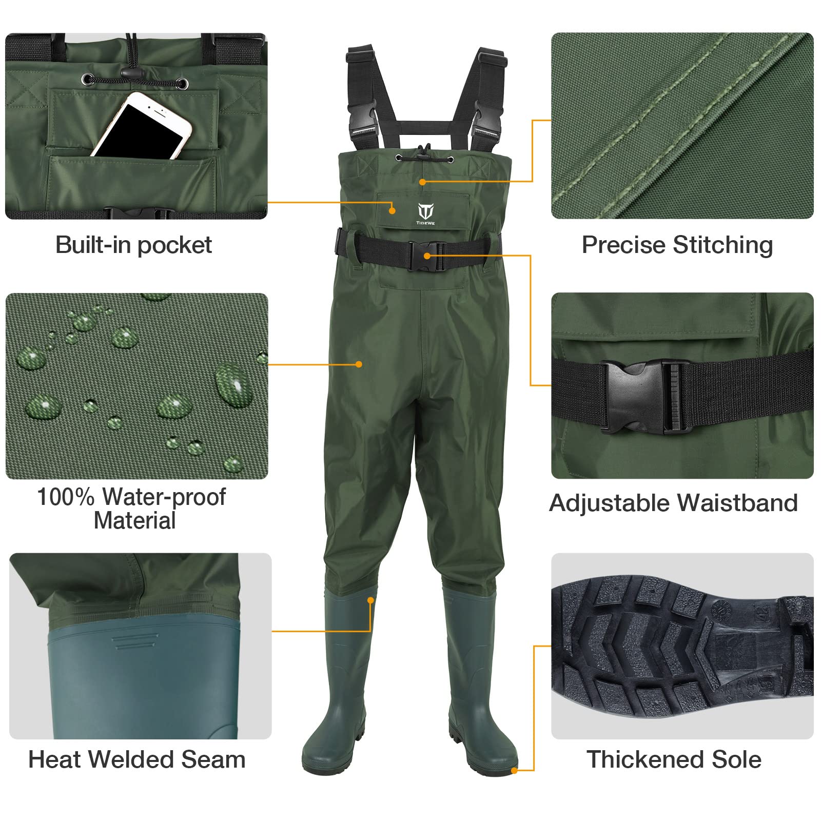 Chest Wader - Waterproof Fishing & Hunting Waders with Boot Hanger for -  Ocklawaha Outback