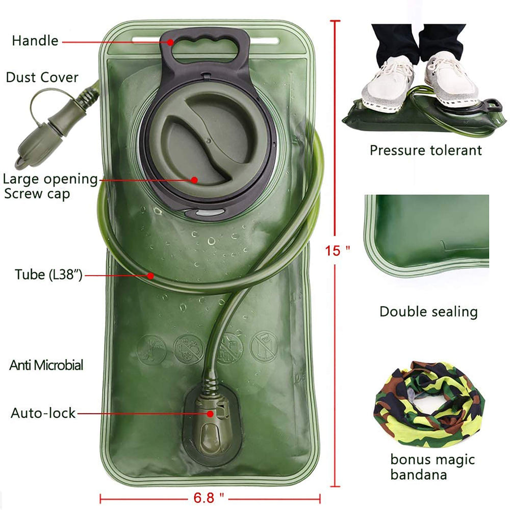 Hydration Bladder, 2L-3L Leak Proof Water Reservoir Storage Bag for Hiking Backpack
