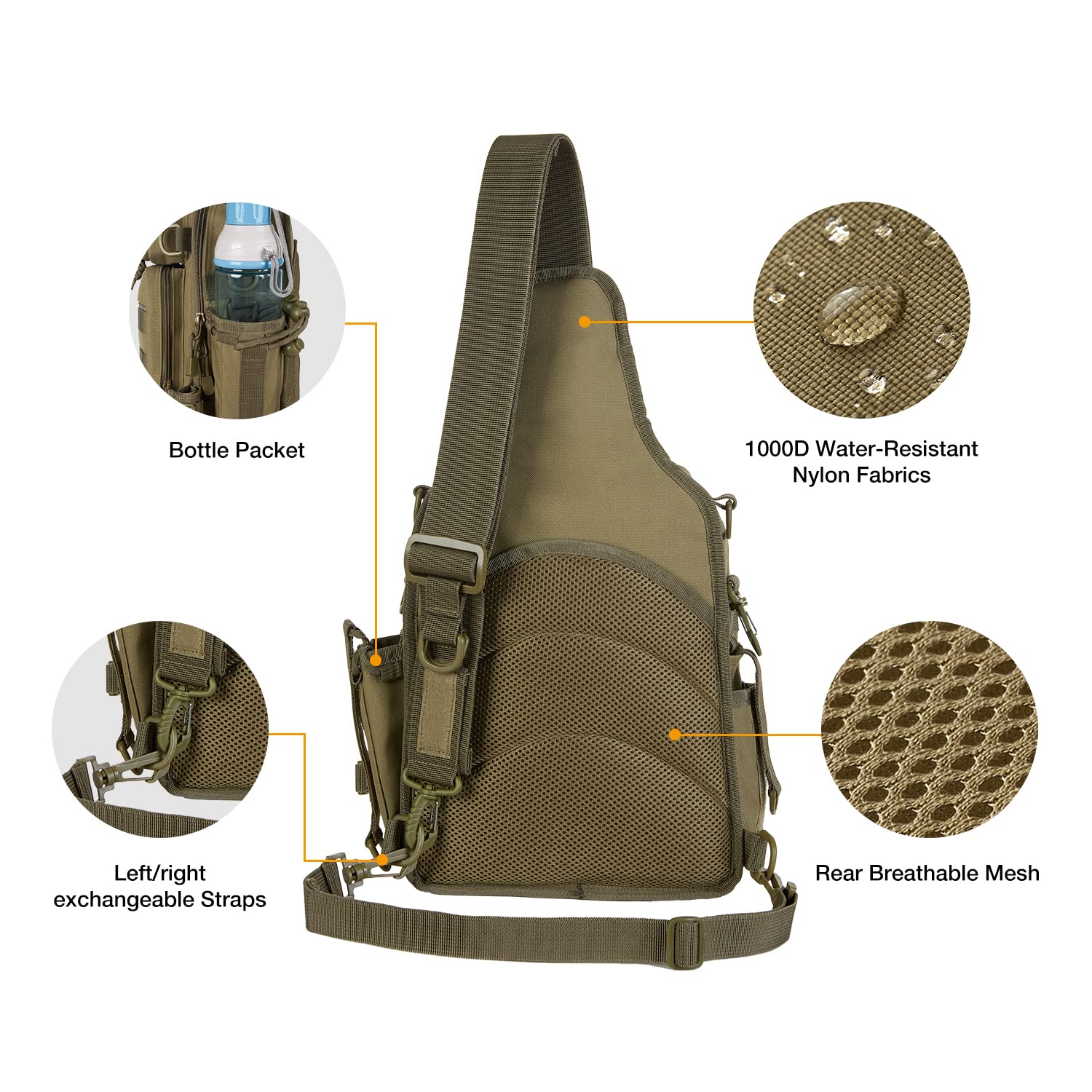 best camping fishing accessories Outdoor Tackle Bag For Fishing Hiking Camping Khaki / Standard (11.8*8.3*3.9inch)