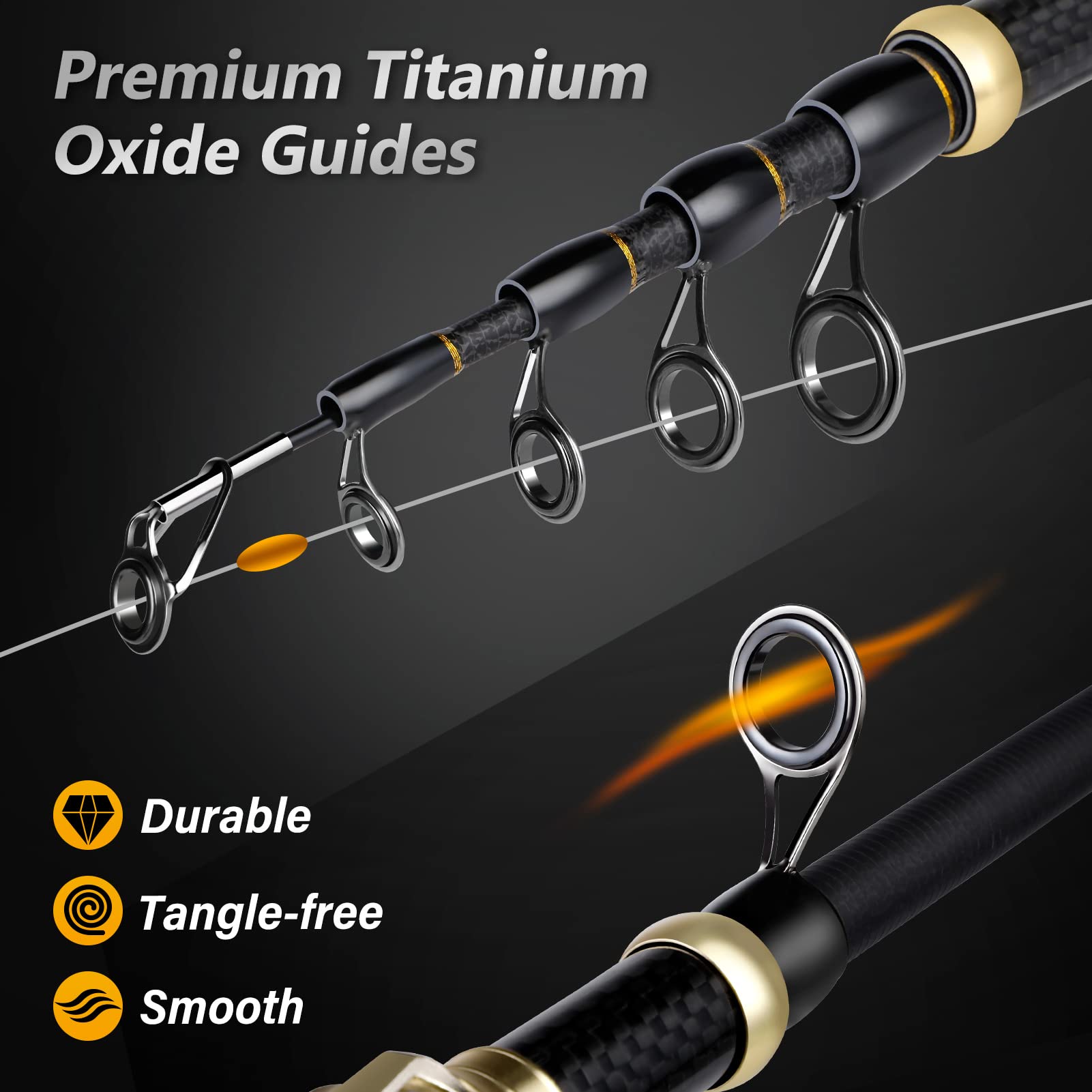 Portable Fishing Rod and Reel Combos Carbon Telescopic Rod Stainless Steel  Reel No-Tangle Reel Saltwater and Freshwater Fishing Rod Kit Telescopic Rod