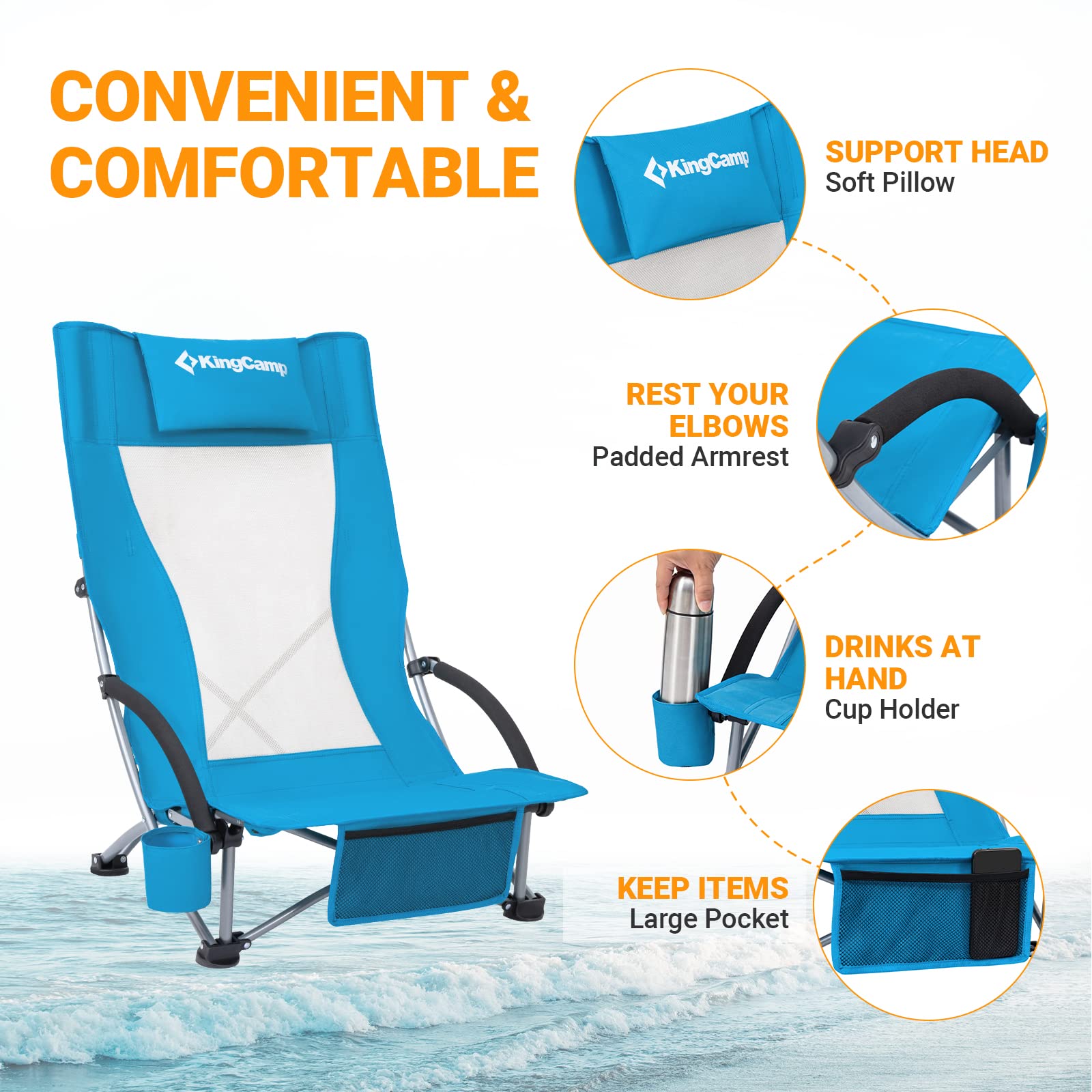 Sling back beach online chairs