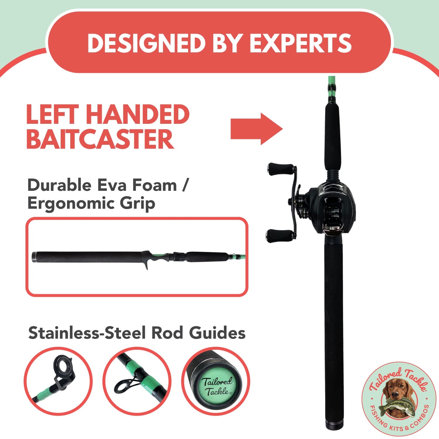 baitcaster rod eyelets Tailored Tackle Fishing Rods & Reel