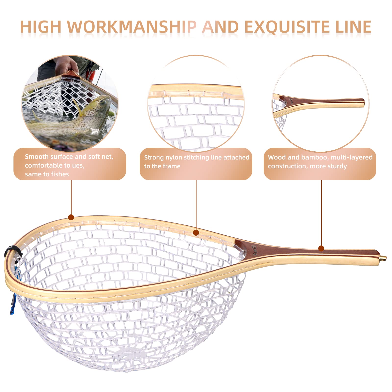 best rubber fishing net for trout Best Accesories Fly-Fishing Net Thoughtful Wood