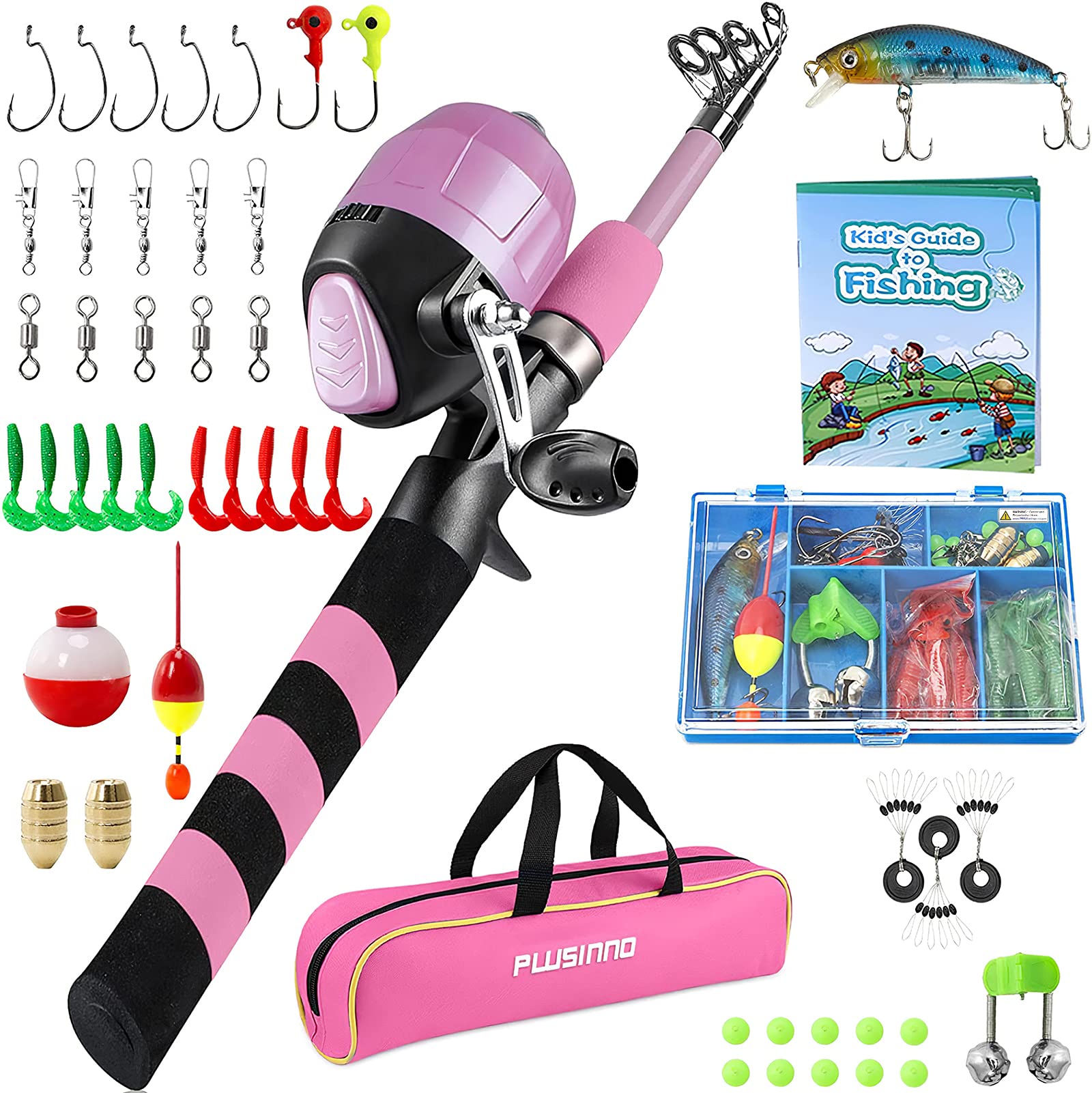 Kids Portable Telescopic Fishing Rod and Reel Combo Kit - Lightweight and Compact Children's Fishing Set for Outdoor Adventures