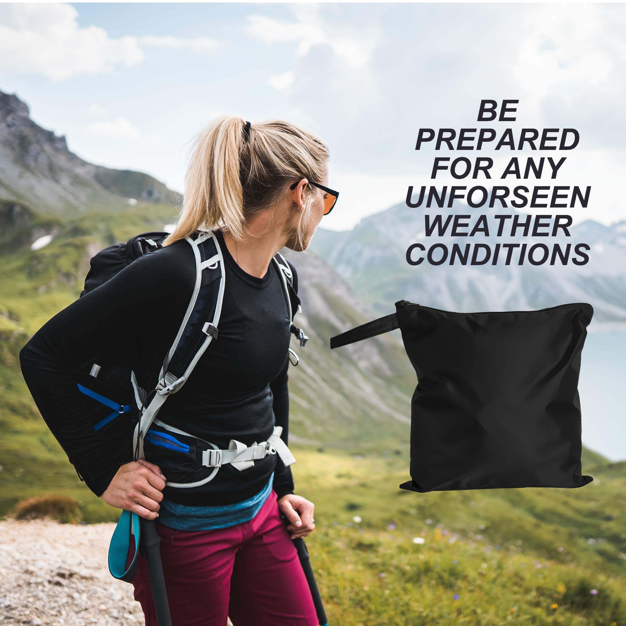 travel rain poncho backpack rain cover lingito Heavy Duty Rain Poncho for Backpacking Waterproof Lightweight for Adults Military Emergency Camping Men Women (Adult-Black)