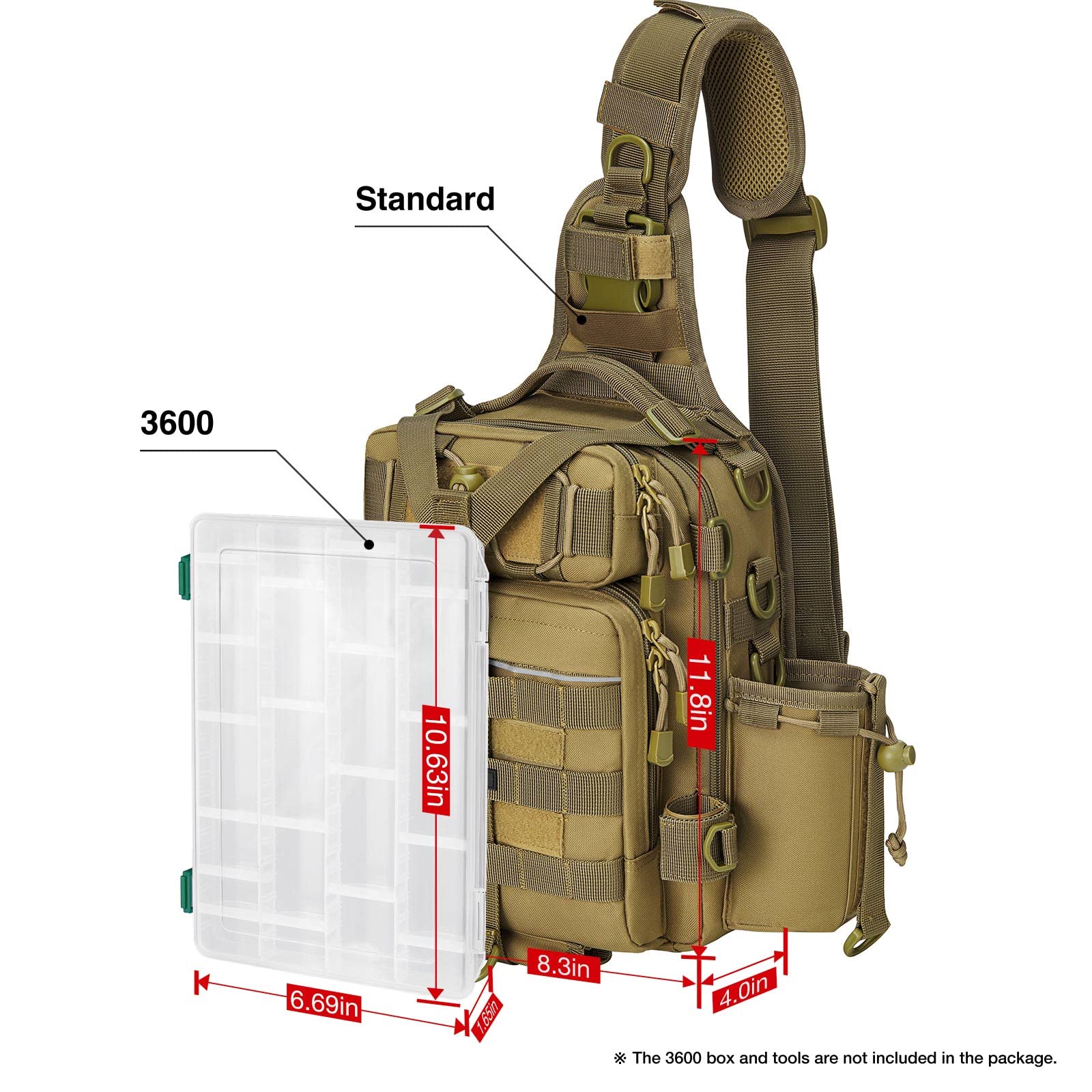 Outdoor Tackle Bag For Fishing Hiking Camping Khaki / Standard (11.8*8.3*3.9inch)