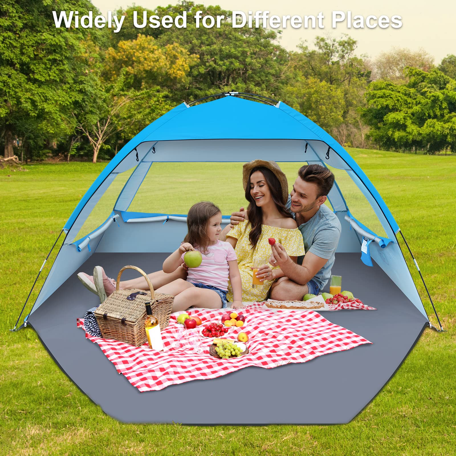tent for sun protection Gorich Beach Tent, Beach Shade Tent for 3/4-5/6-7/8-10 Person with UPF 50+ UV