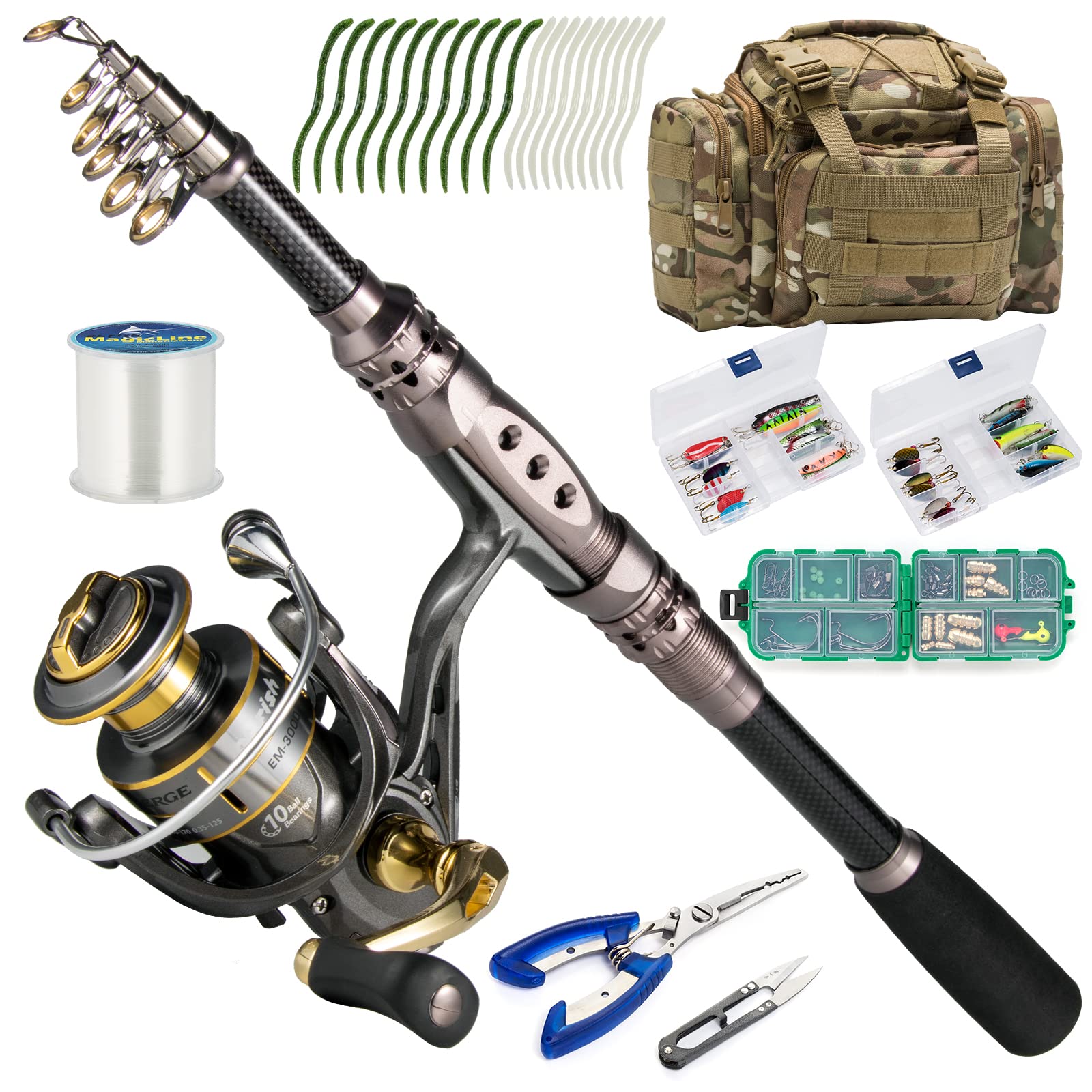 Spinning Rod and Reel Combos w/ Tackle Spinning Rod and Reel Combos w/ Tackle