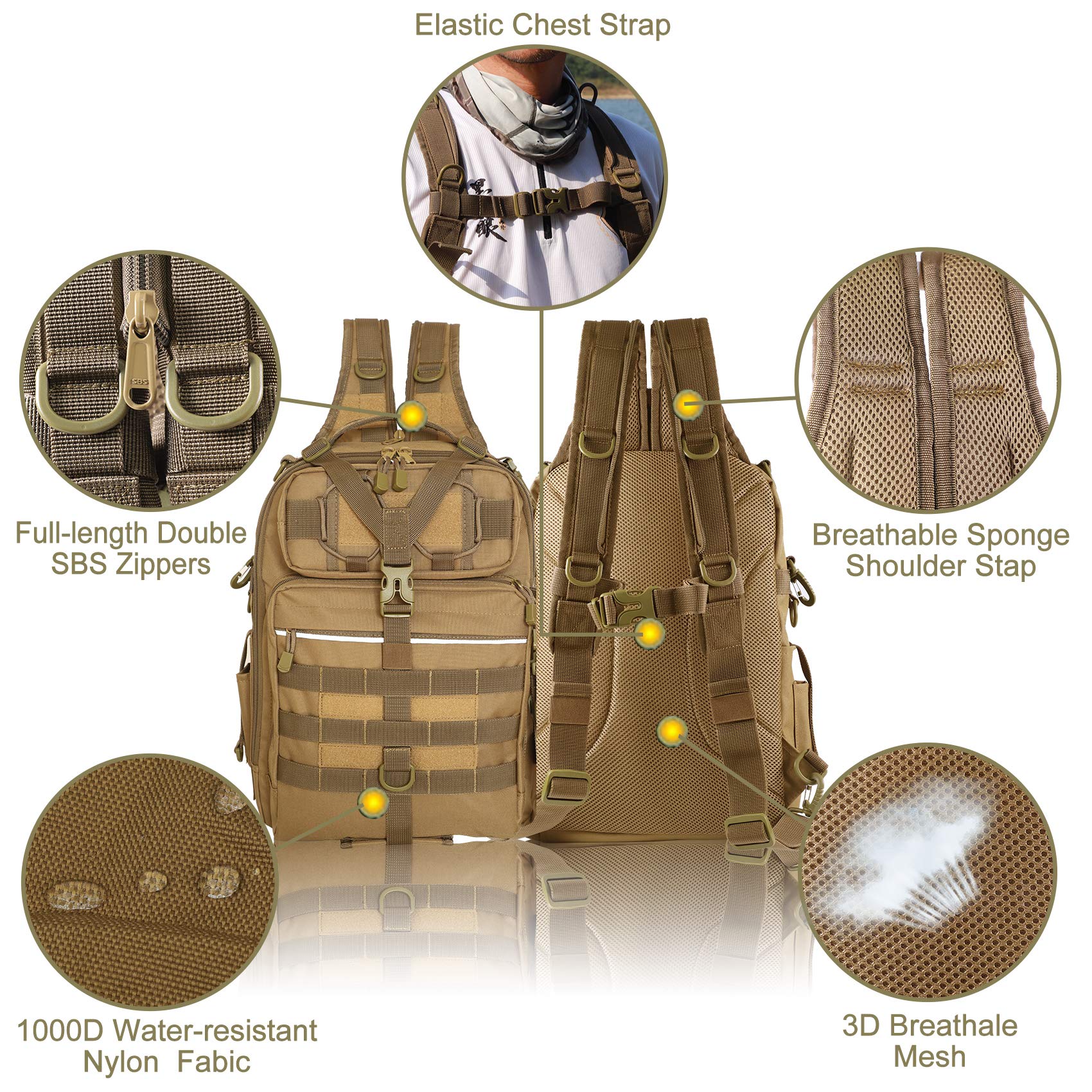 blisswill outdoor tackle bag Best Fishing Backpack with Rod Holders