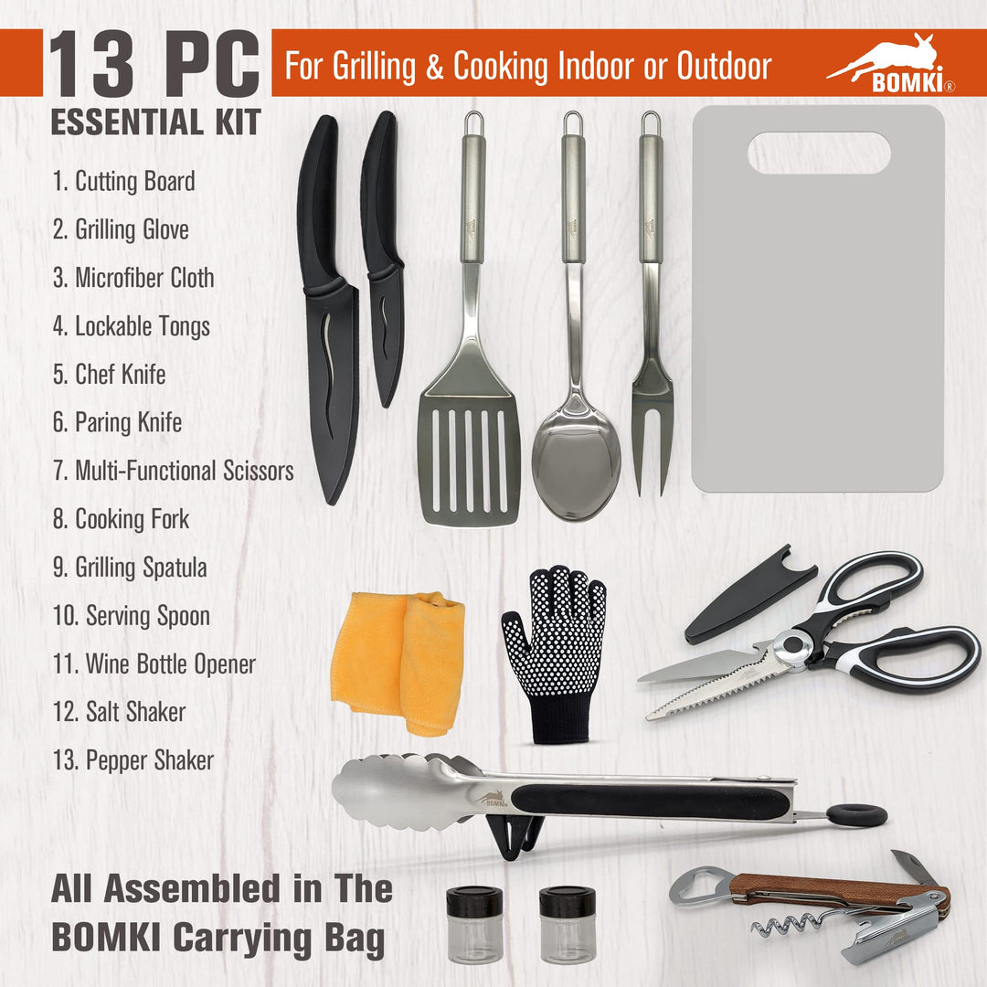 Grilling and Camping Cooking Utensils Set for The Outdoors BBQ