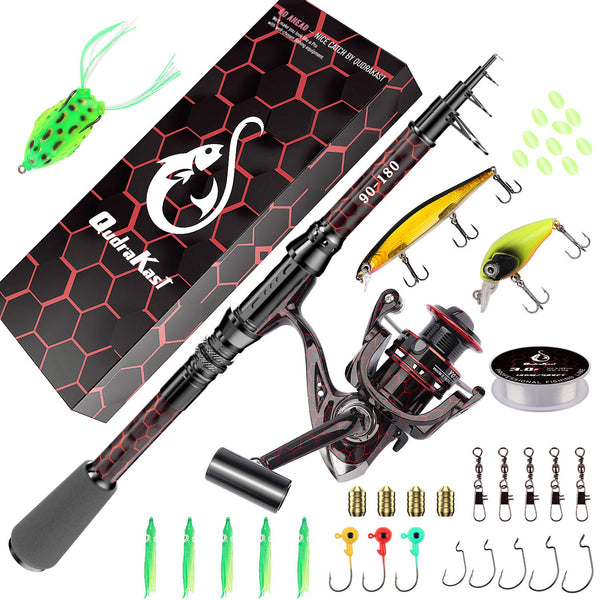  Carbon Fiber Spinning Fishing Rod Pole and Fishing Reel Combo  Telescopic Fishing Pole Spinning Reel Kit : Everything Else
