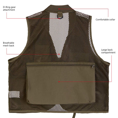 Outback Versatile Men's Women's Fishing Photography Vest - Multi-Pocket Outdoor Vest for Fishing, Hiking, and Photography