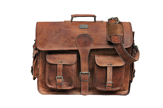 Imported Vintage Handmade Leather Messenger Bag