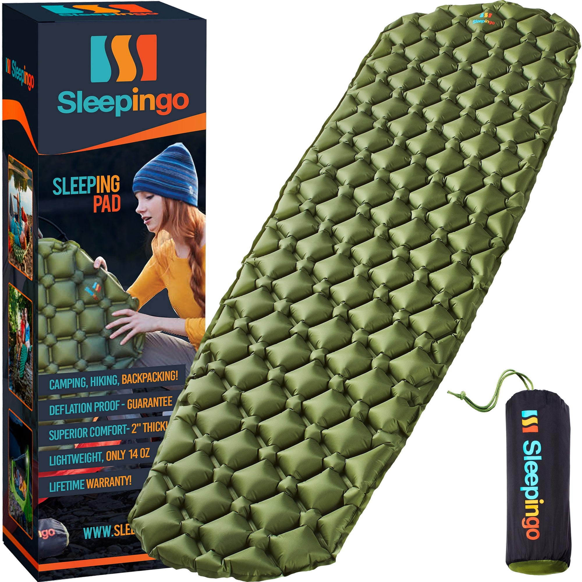 Camping Sleeping Pad - Large Ultralight Lightweight Inflatable Mat