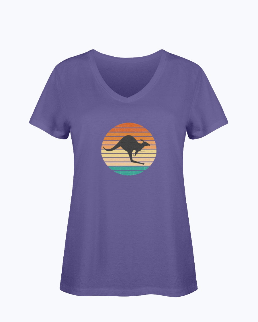 SUNSET ROO Ladies HD V Neck T